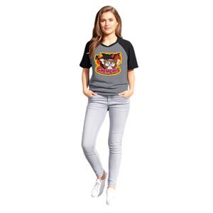 Gremlins X Unique Vintage Ragland Gray & Black Short Sleeve 80’s Vibe T-Shirt S